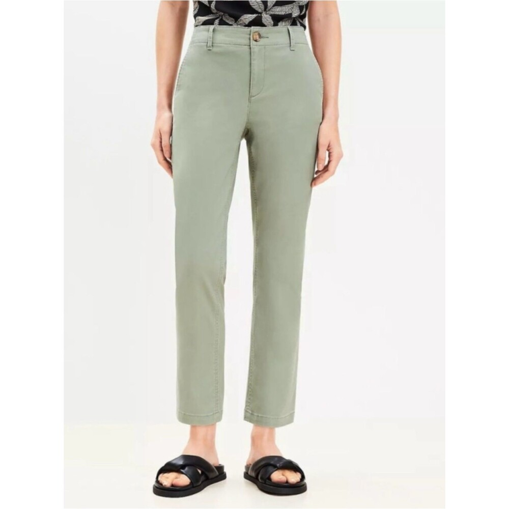 LOFT NWT The Slim Chino Pants Classic High-Rise Green 6